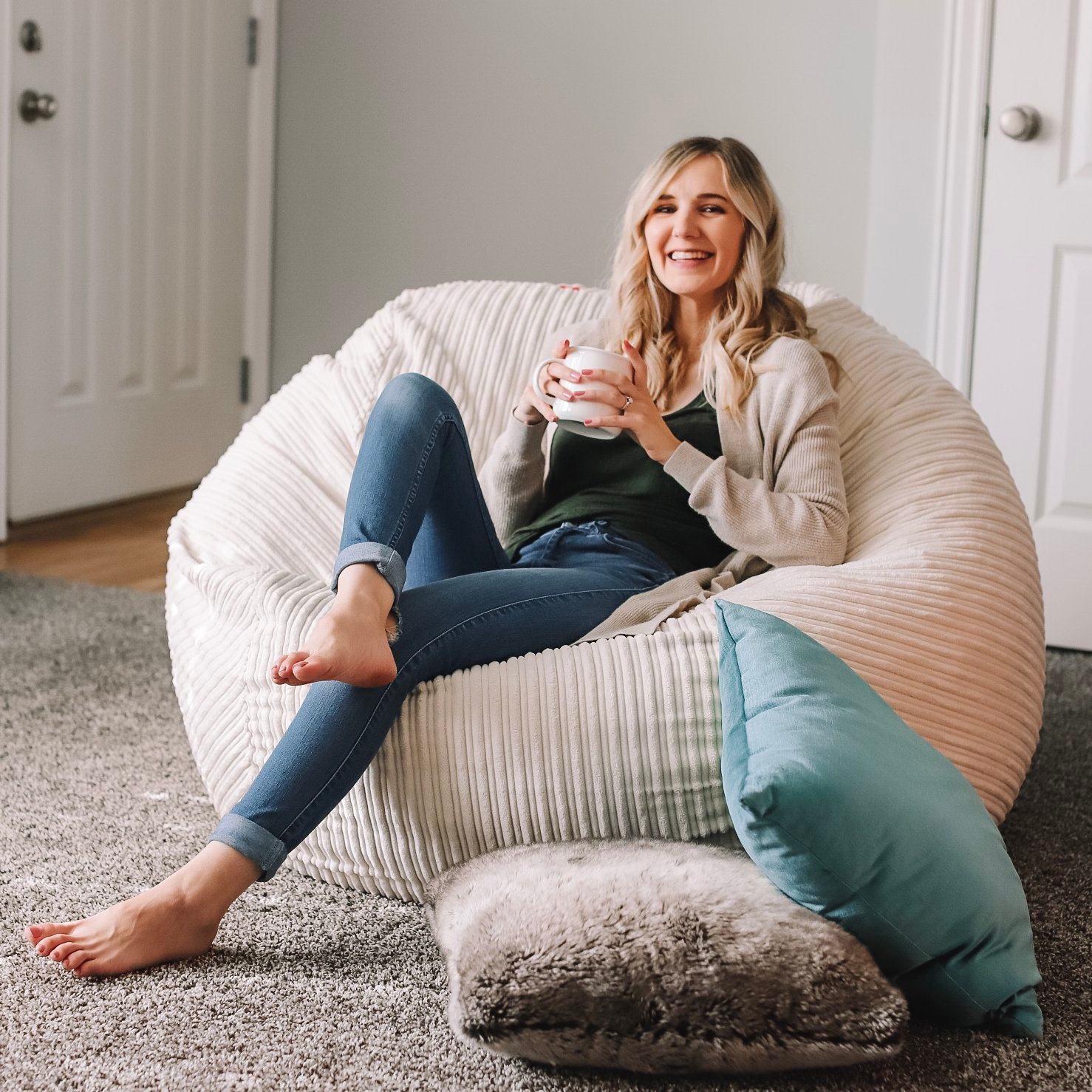 Cord bean bag cover sale