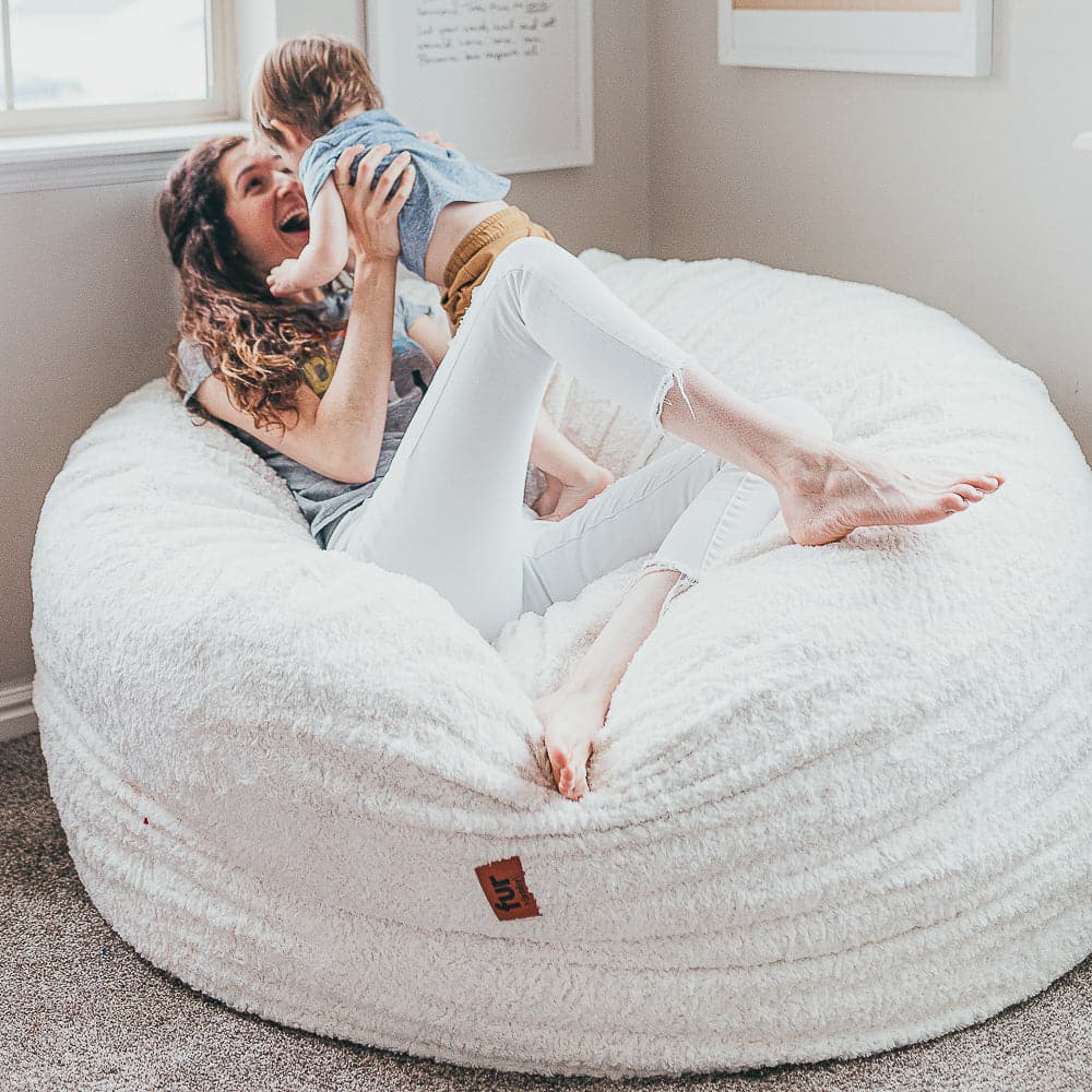 Giant Fluffy Fur Bean Bag Bedspread Floor-standing Sofa Futon Without  Padding