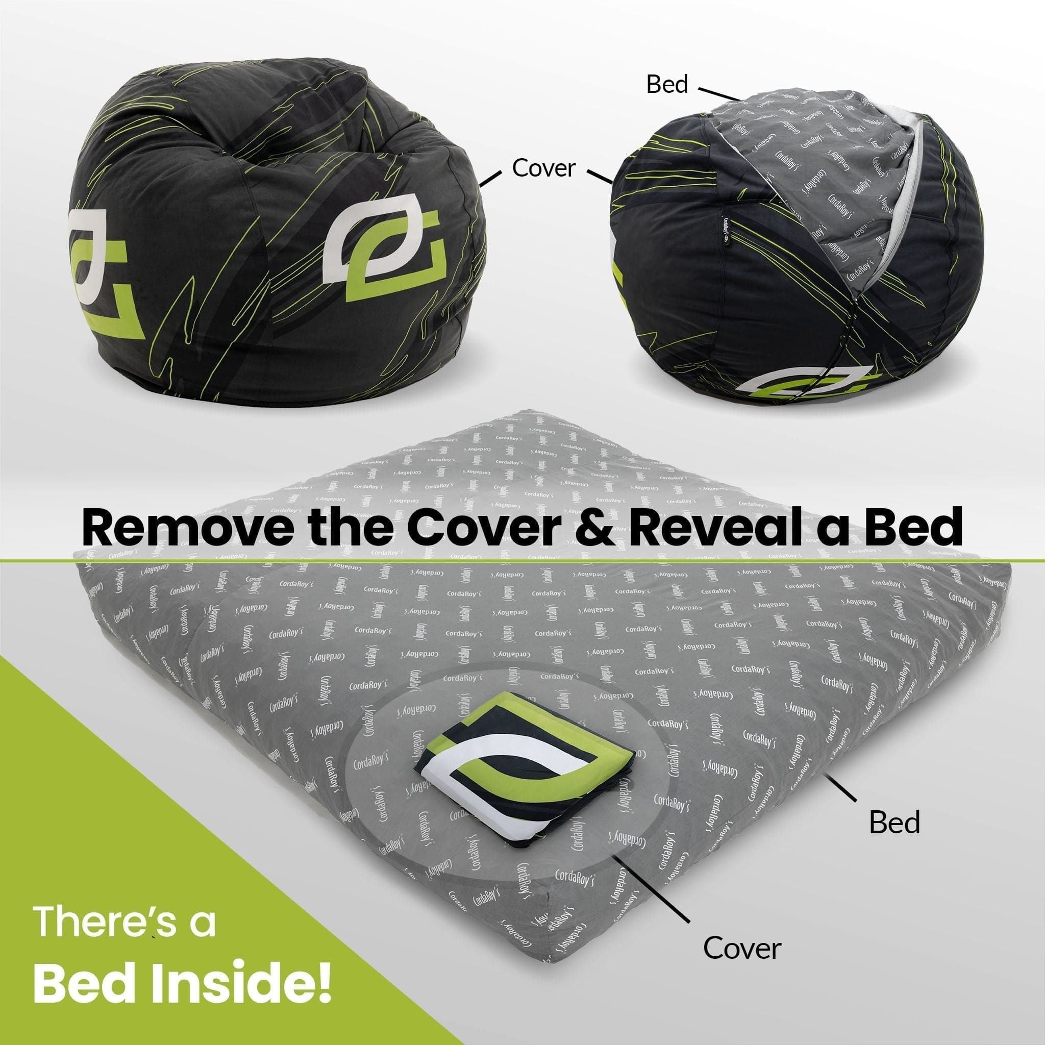 OpTic Gaming Bean Bag CordaRoy's Convertible Bean Bags