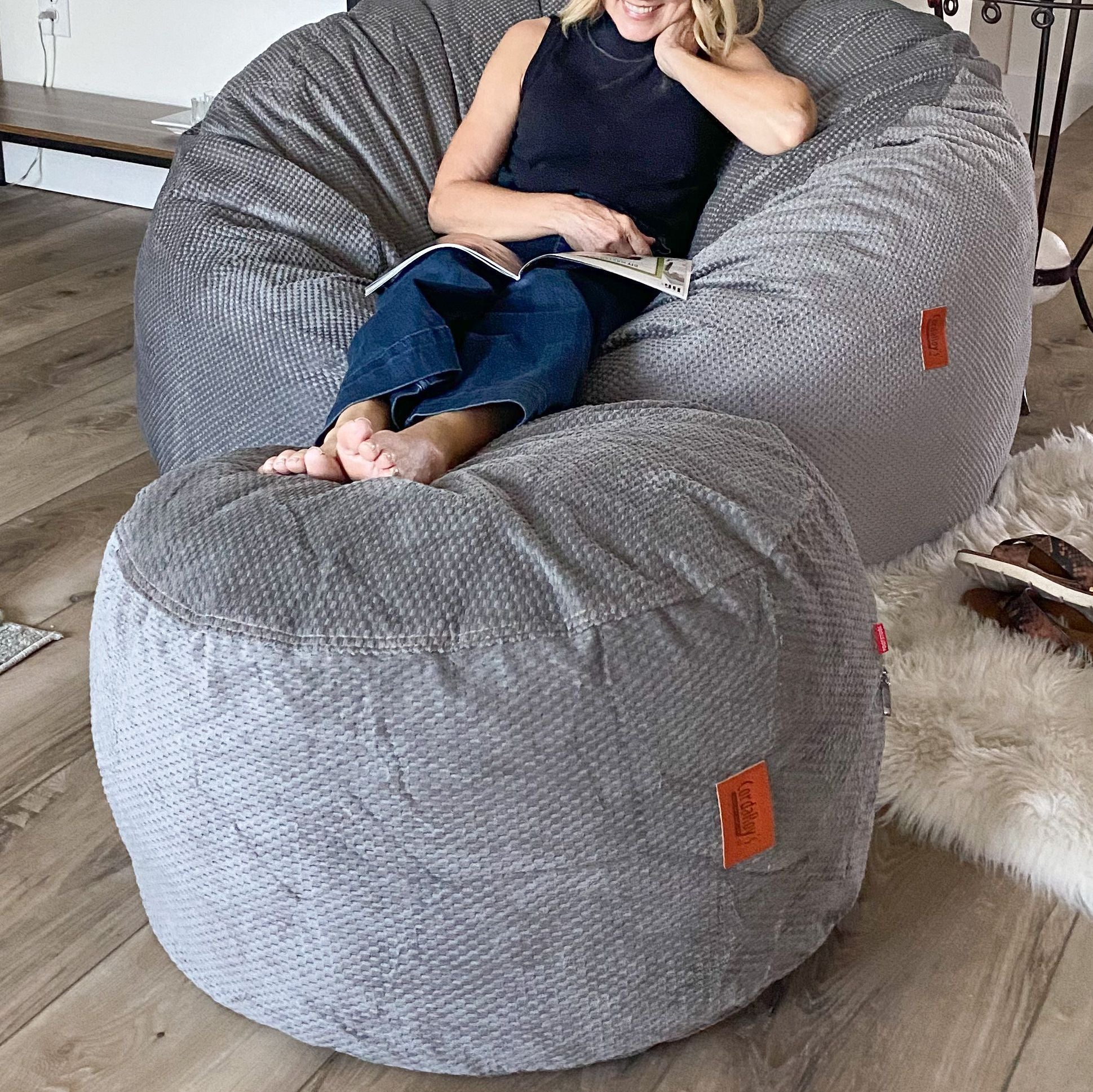 Footstool Cordaroy's Corduroy Bean Bag Chair Pouf Footstool