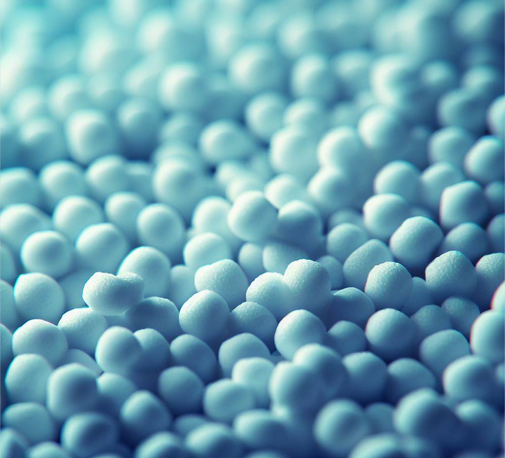 A close up of Expanded Polystyrene Beads. 