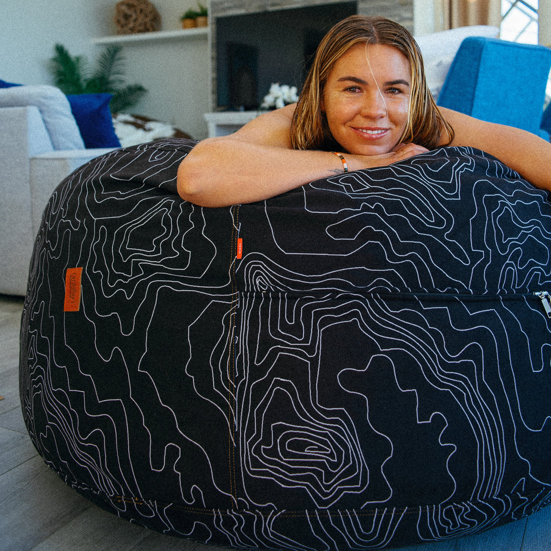 Bean Bag - King - Black Topo