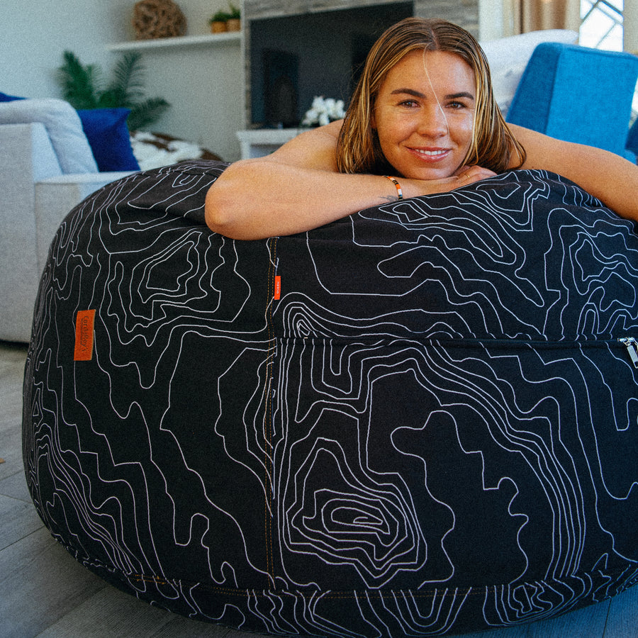 Bean Bag - King - Black Topo
