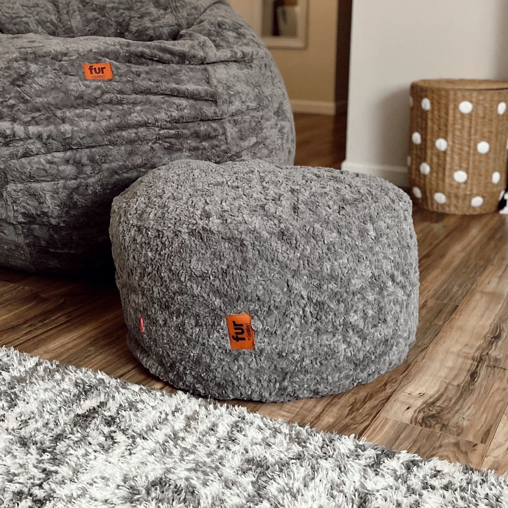 Pouf Footstool - Faux Fur