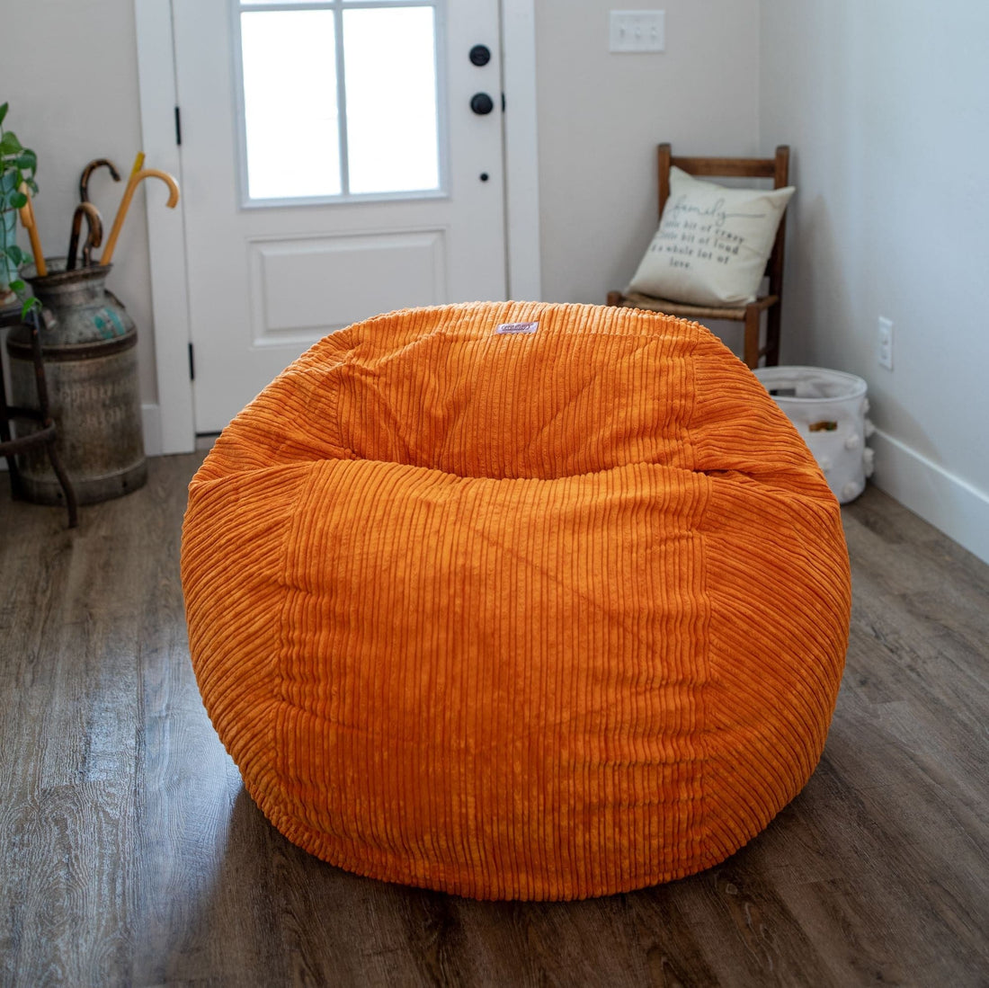 4' Bean Bag Chair With Memory Foam Filling And Washable Cover Orange -  Relax Sacks : Target