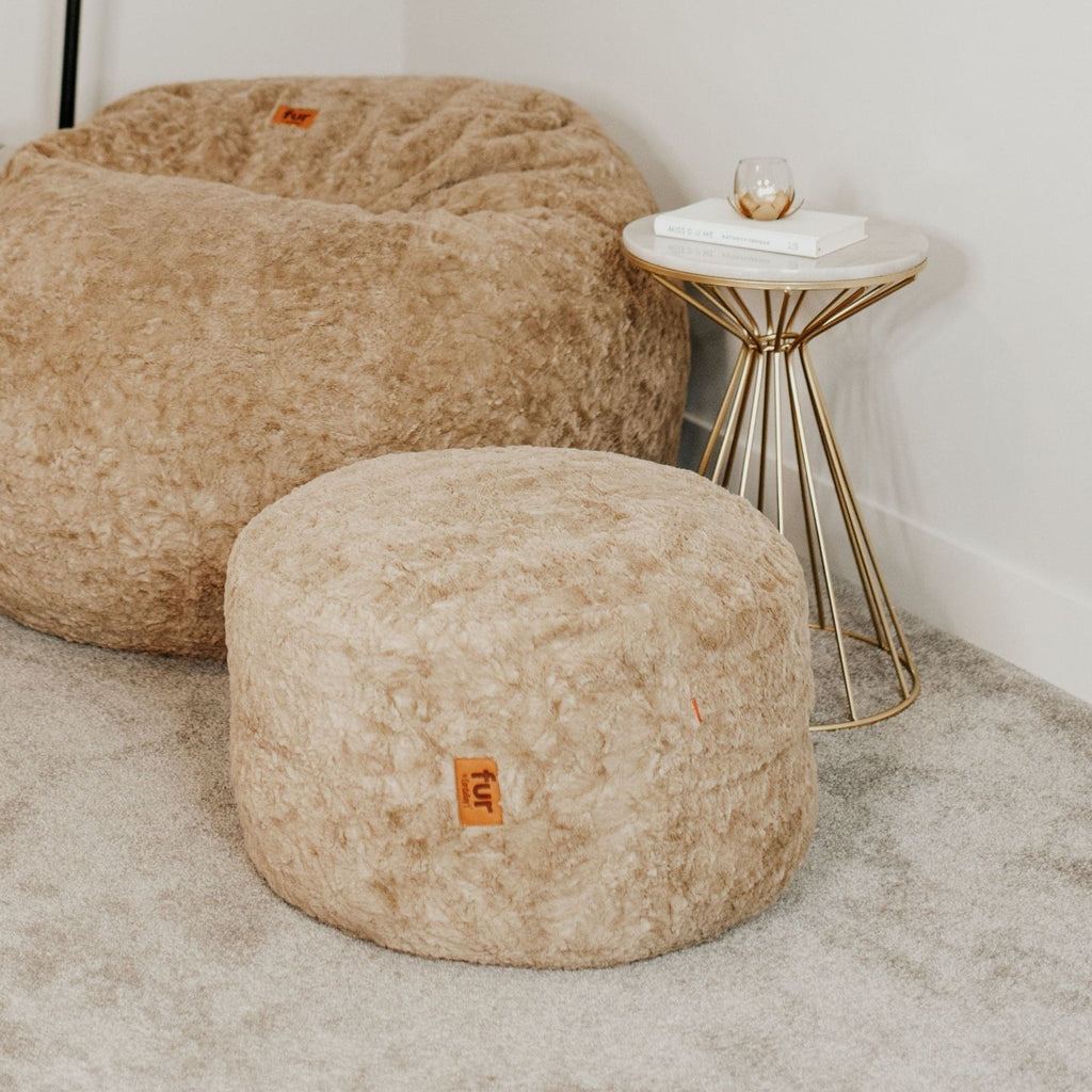 Pouf Footstool - Faux Fur