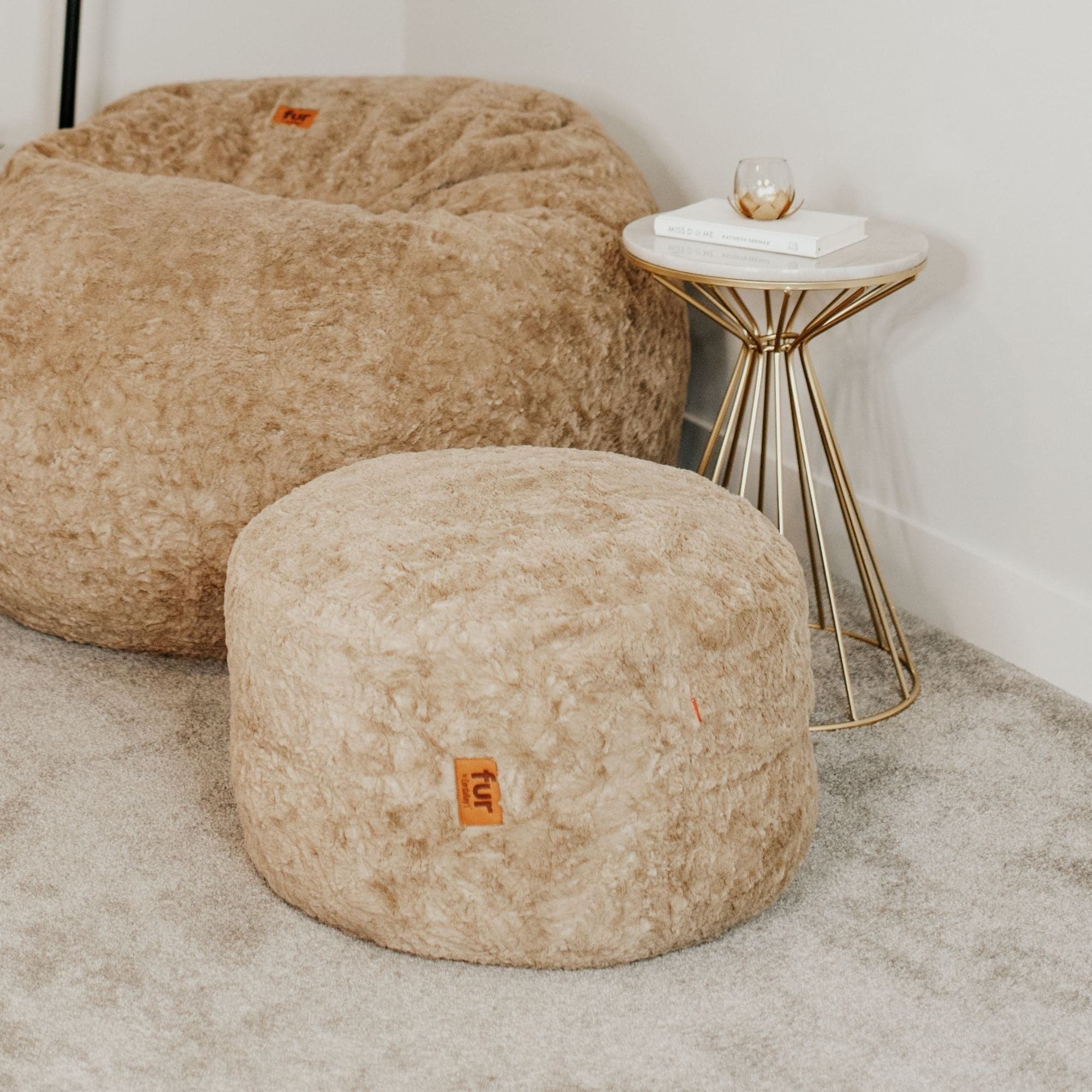 Pouf Footstool - Faux Fur
