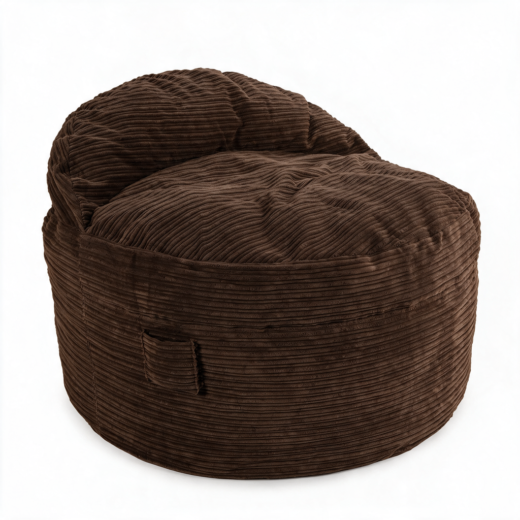 Full NEST Terry Corduroy bean bag chair in Espresso