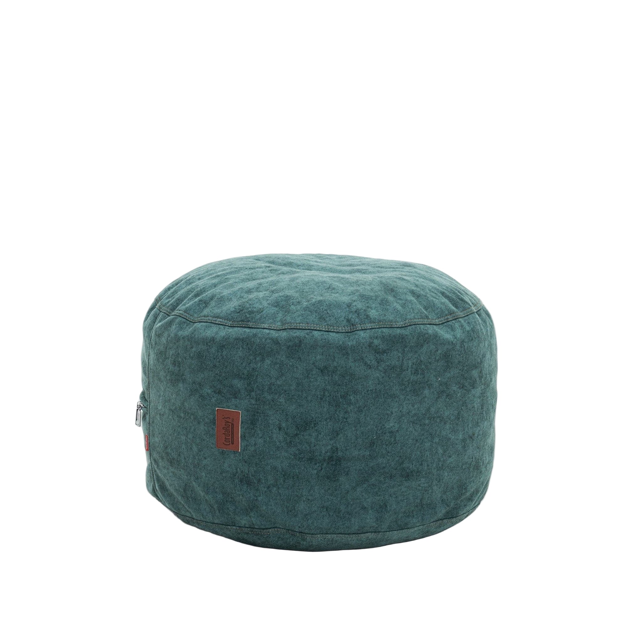 Pouf Footstool - Sueded Denim