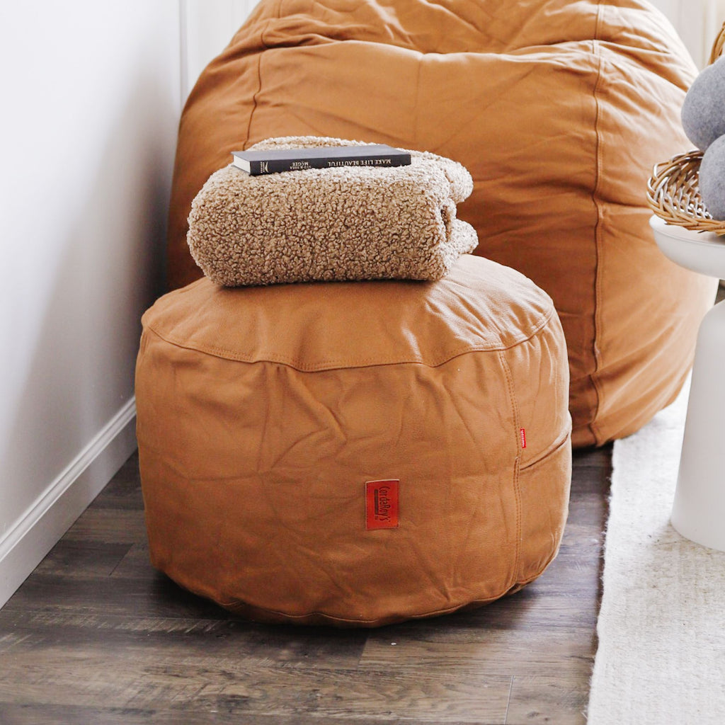 Pouf Footstool - Faux Leather