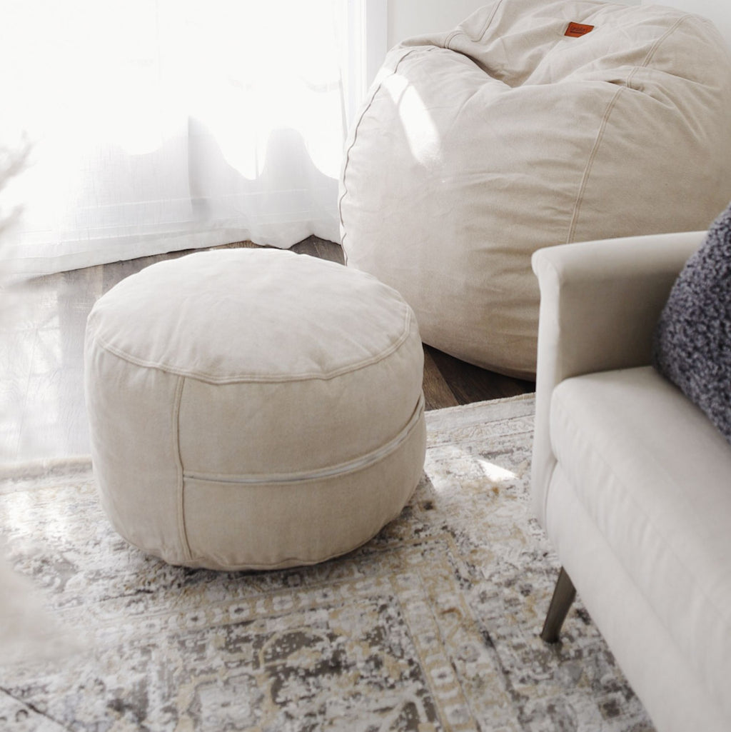 Pouf Footstool - Faux Leather