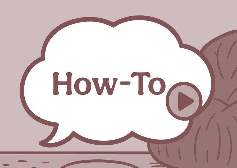 Illustration of a speech bubble with 'How-To' text and a play button on a beige background
