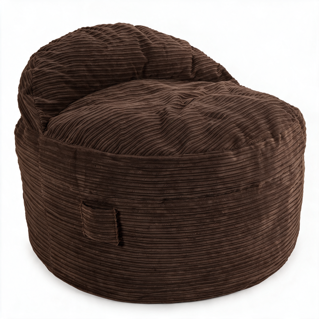 King NEST Terry Corduroy bean bag chair in Espresso