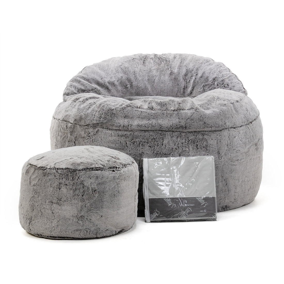 Chinchilla Bundle: Nest Queen Bean Bag + Footstool + Bed Protector