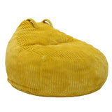 Yellow bean bag chair on a white background