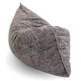 A giant pillow lounger by cordaroys in gray faux fur.
