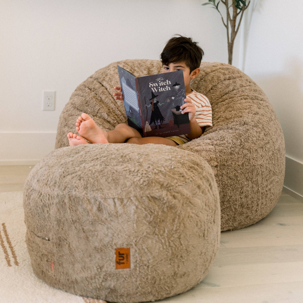 Pouf Footstool - Faux Fur