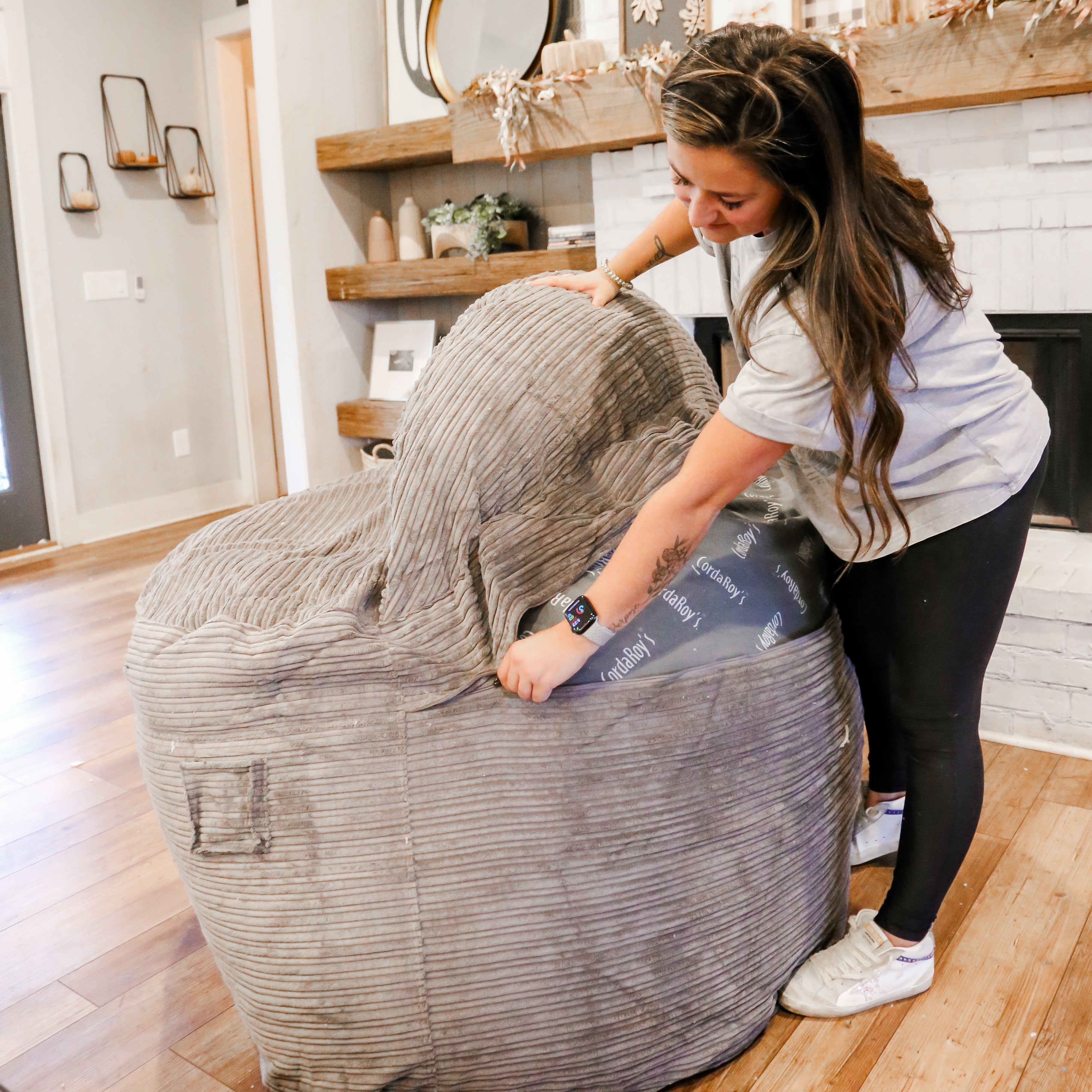 Adult Bean Bag Chair - Queen - NEST Terry Corduroy