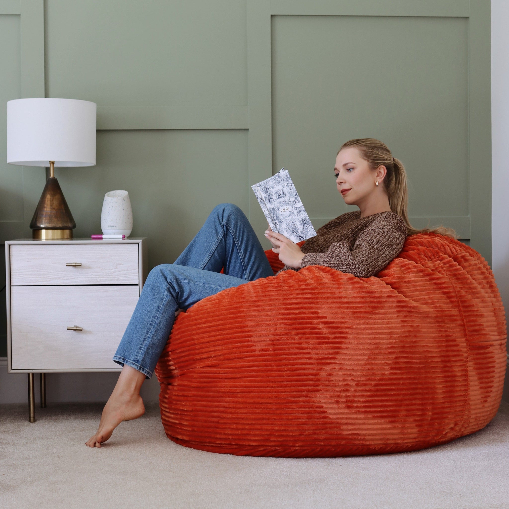 Corduroy Bean Bag Queen