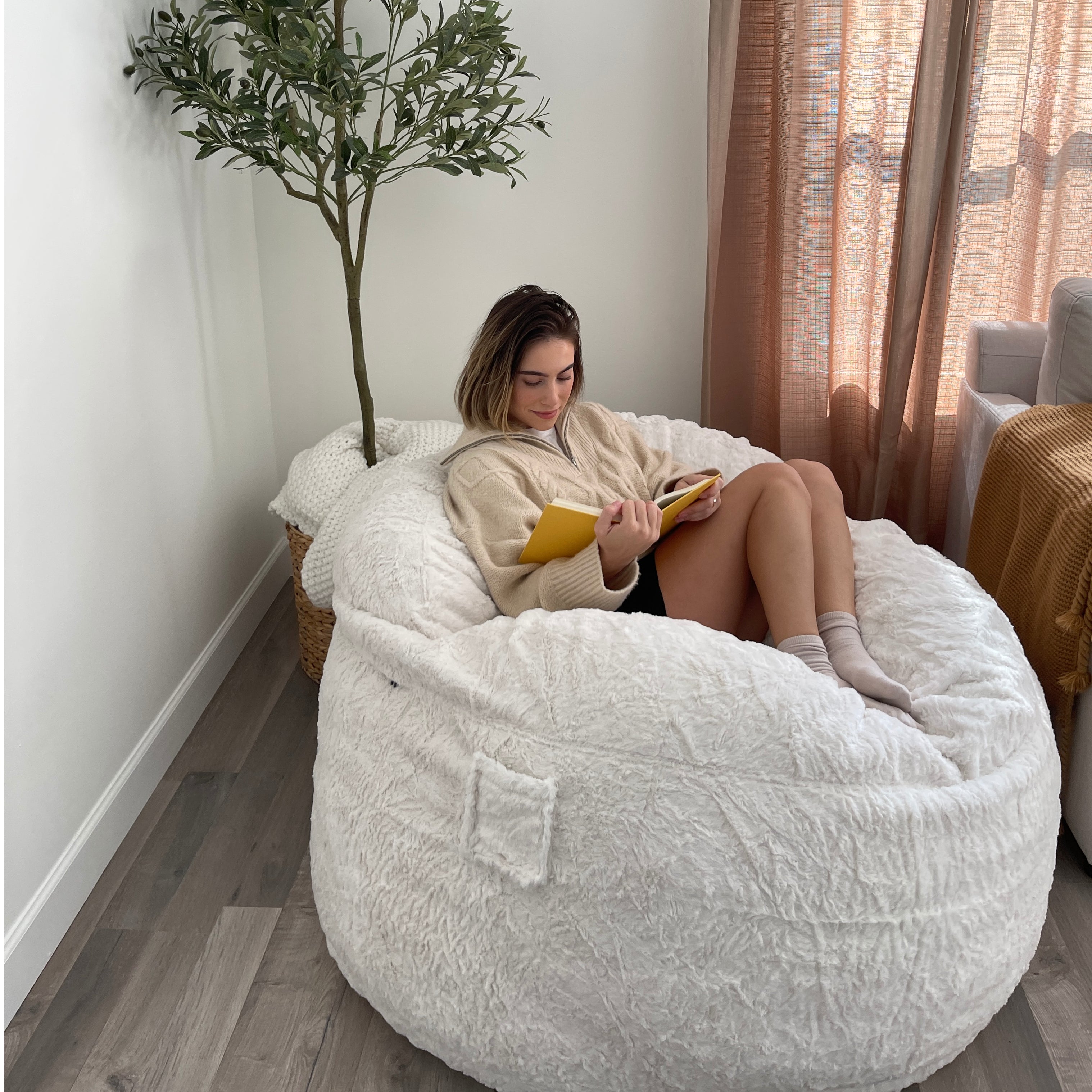 『匿名発送』COZYROSYDAY bag cocoa bustier セット Adult Bean Bag Chair - King - NEST Faux Fur | cordaroys