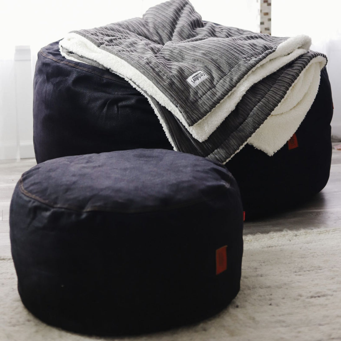 Pouf Footstool - Faux Leather