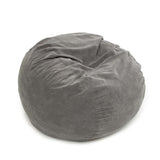 A full cordaroys bean bag in gray corduroy. 