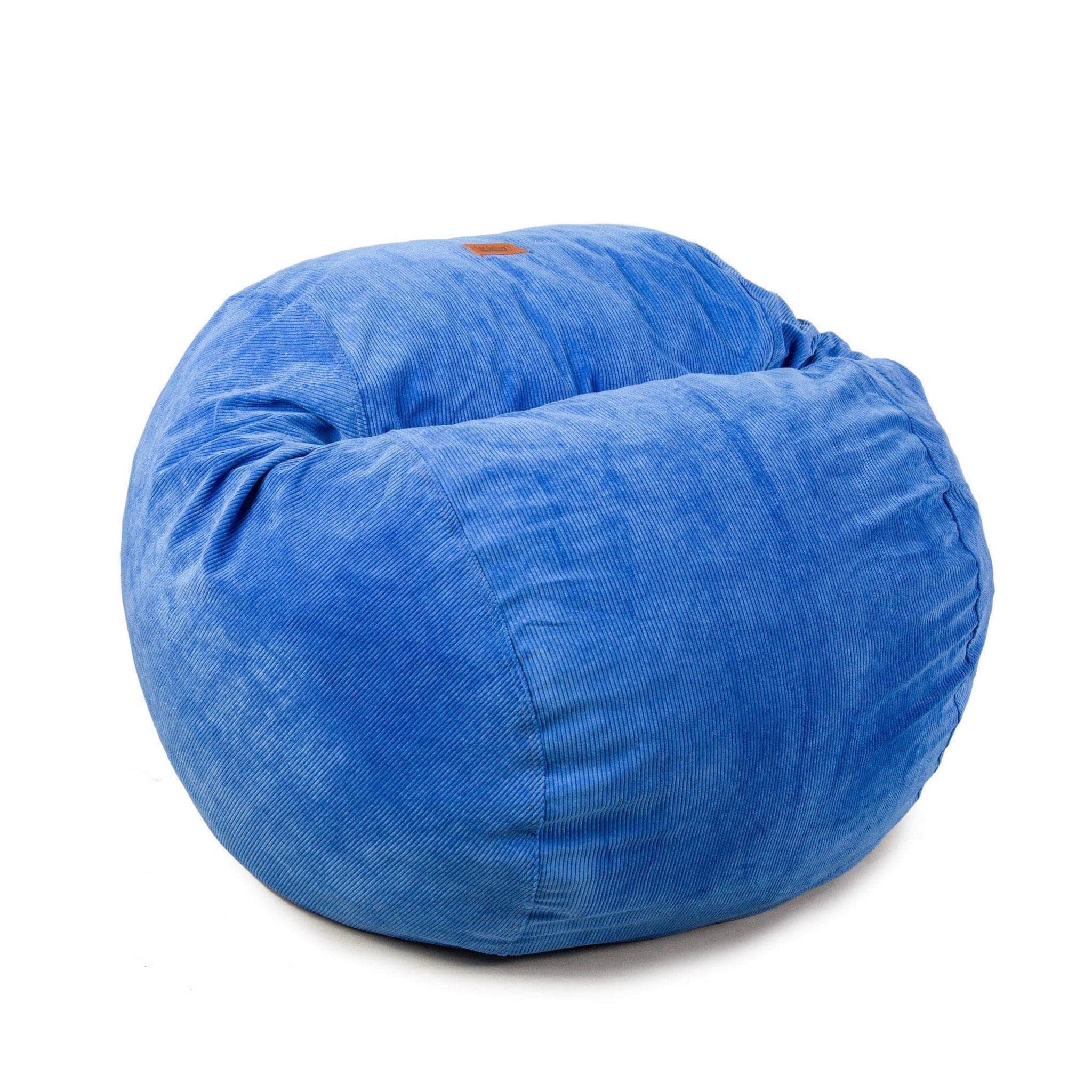A full cordaroys bean bag in royal blue corduroy. 