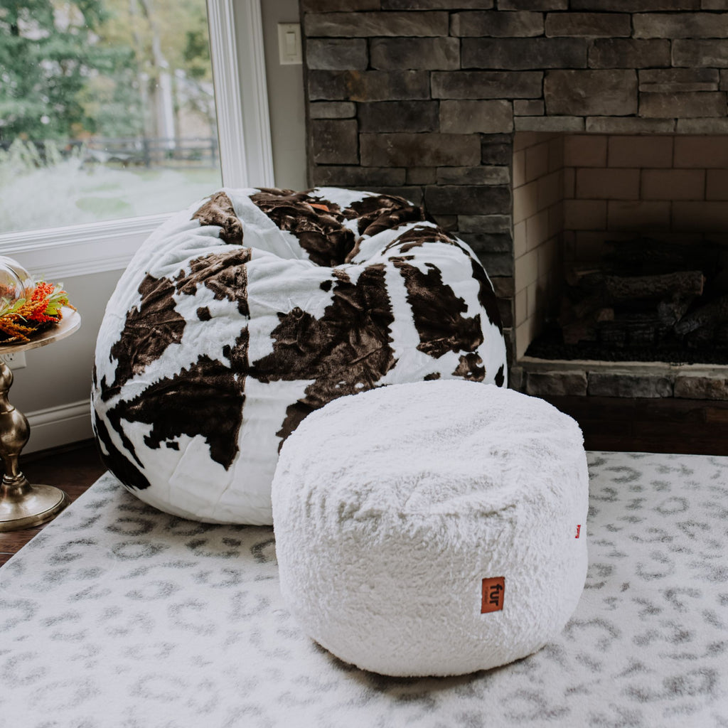 Pouf Footstool - Faux Fur