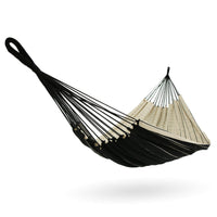 Brazilian Cotton Hammock Black with White Stripes