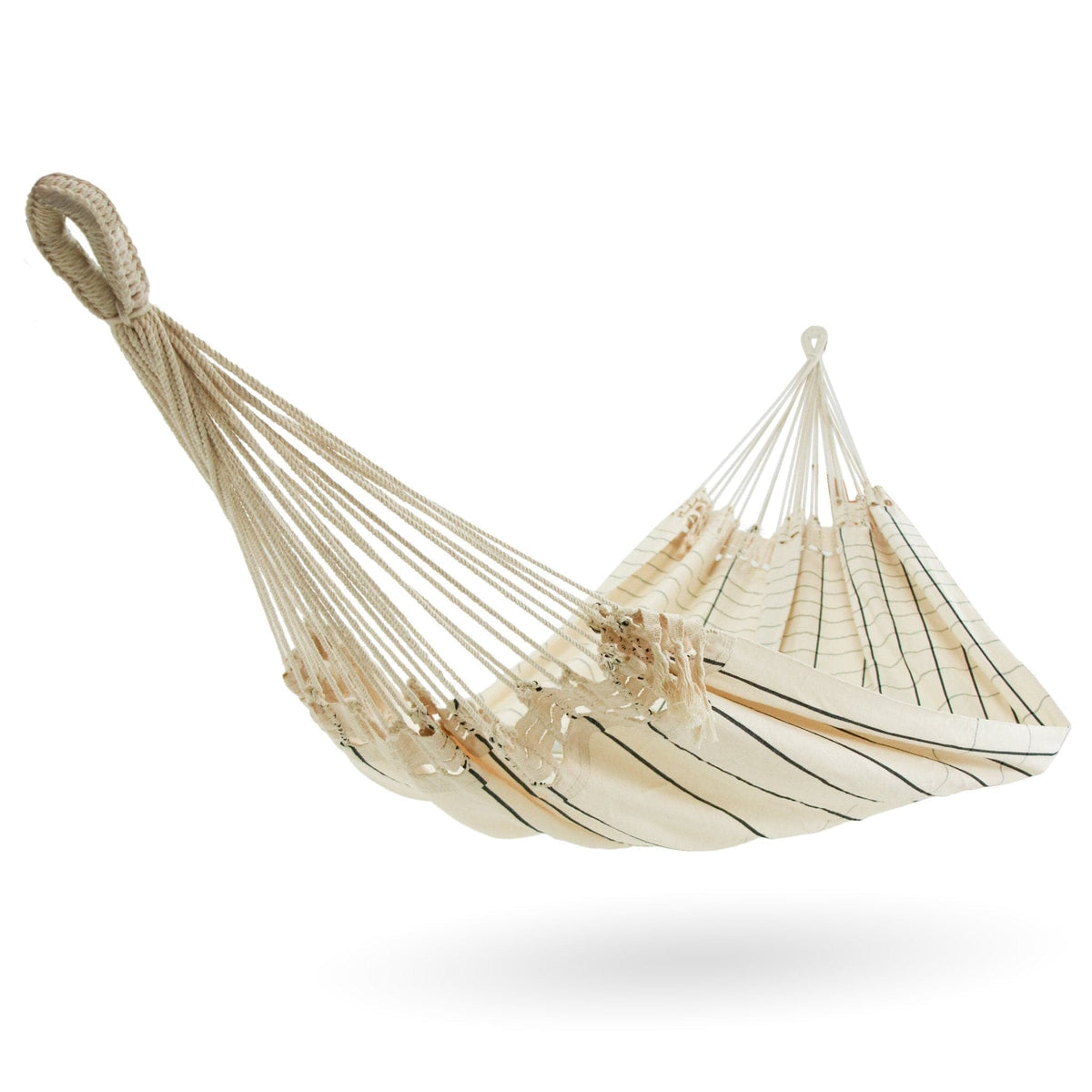 Brazilian Cotton Hammock White with Black Stripes | cordaroys