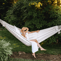 Brazilian Cotton Hammock White with Black Stripes