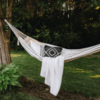 Brazilian Cotton Hammock White with Black Stripes