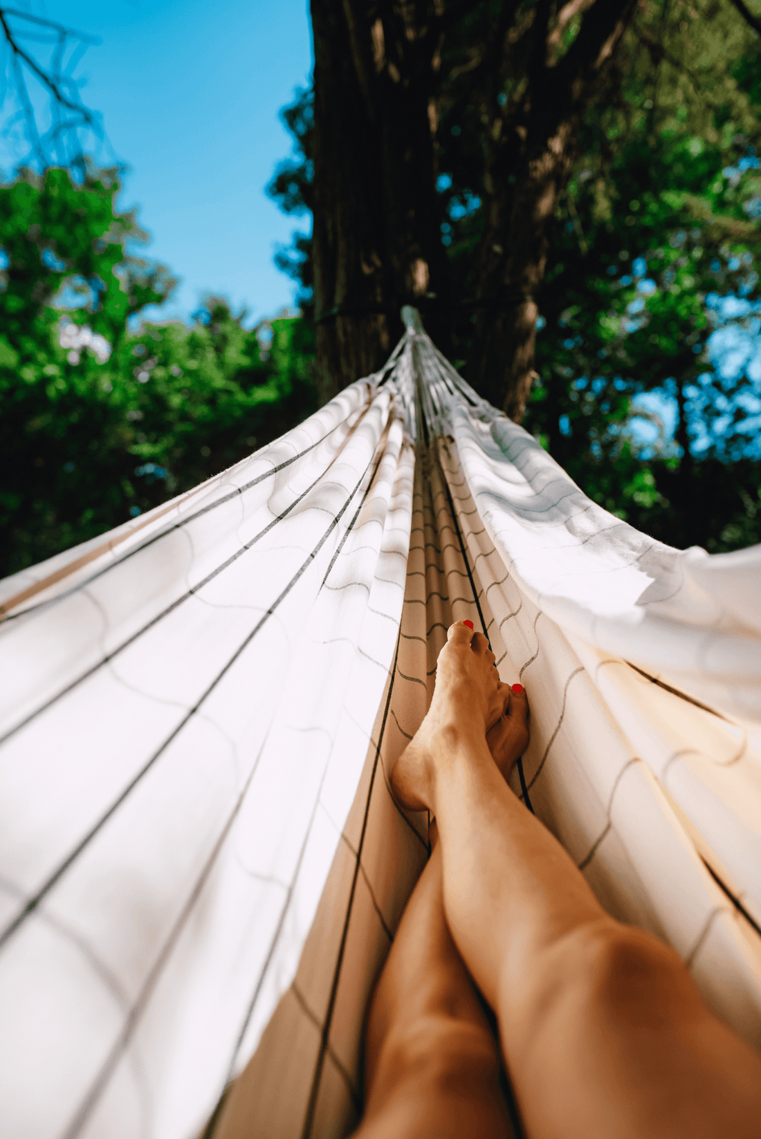 Brazilian Cotton Hammock White with Black Stripes