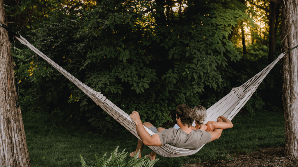 Brazilian Cotton Hammock White with Black Stripes