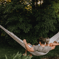 Brazilian Cotton Hammock White with Black Stripes