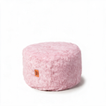 Pouf Footstool in Pink Faux Fur