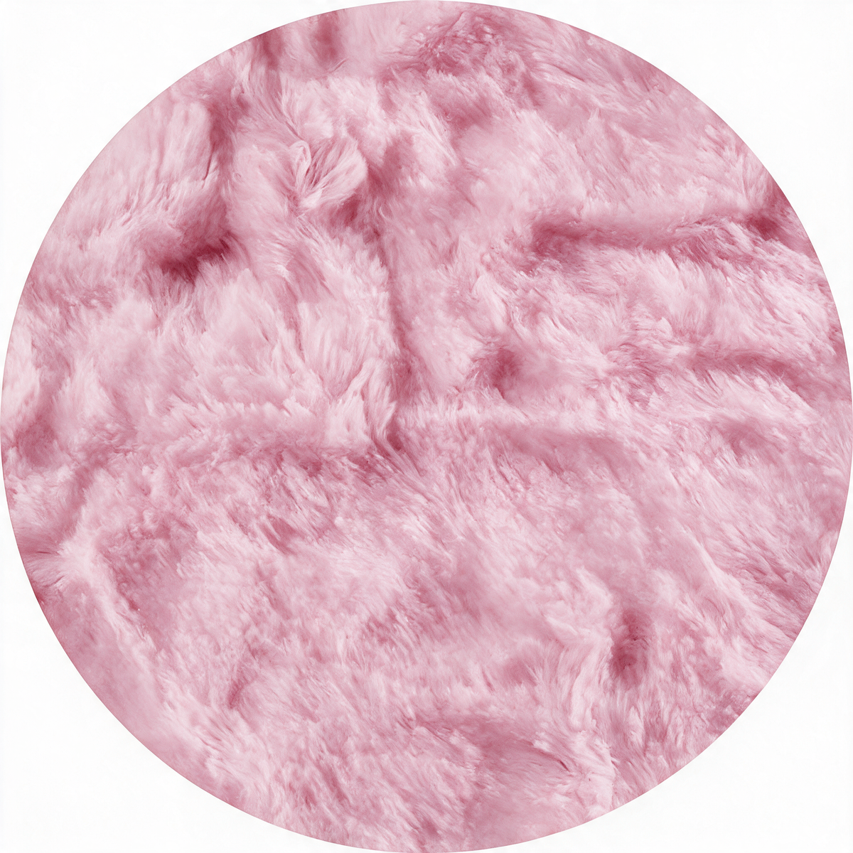 Pouf Footstool Cover in Pink Faux Fur