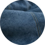 Pouf Footstool Cover - Sueded Denim