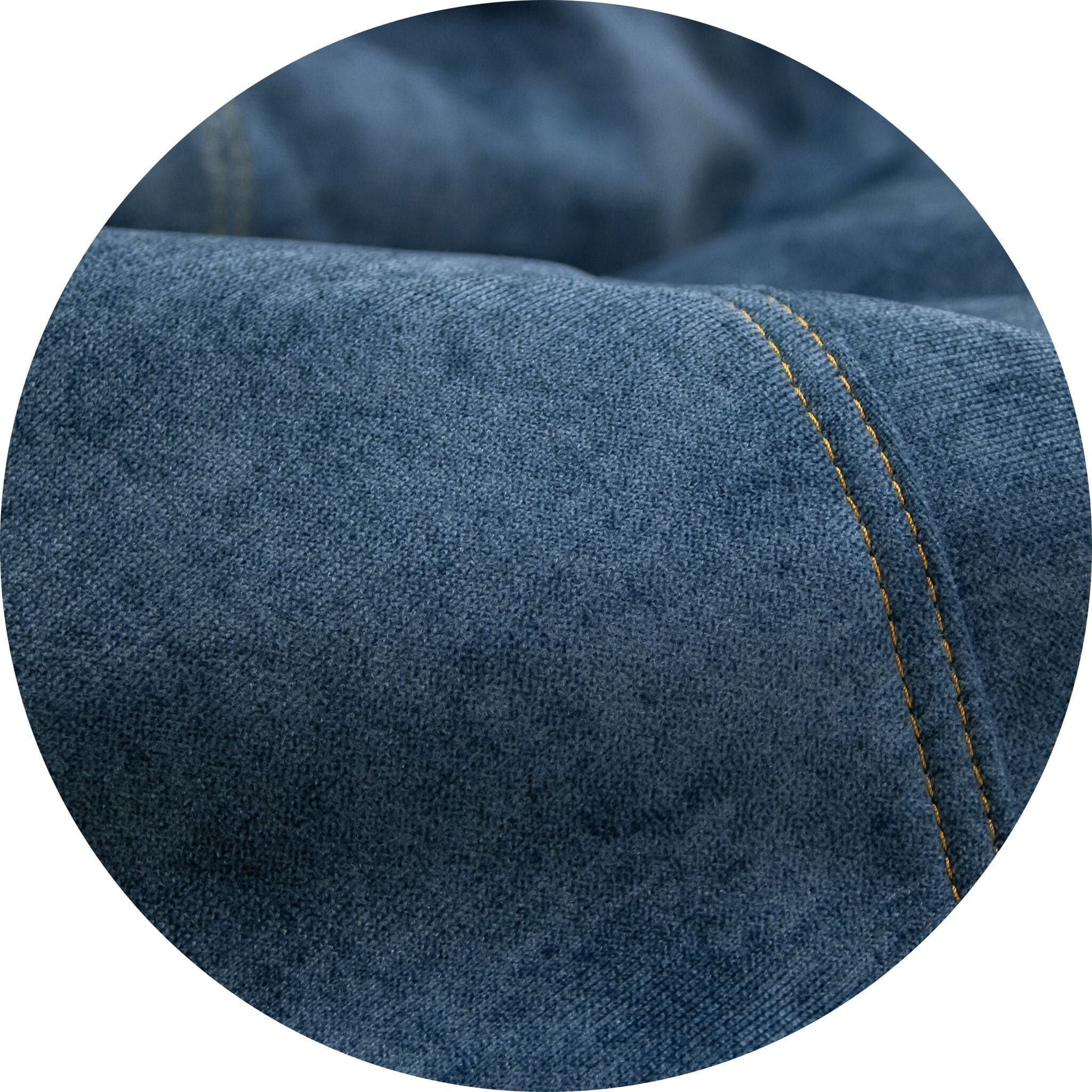 Pouf Footstool Cover - Sueded Denim