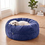24 Inch Elevated Bolster Dog Bed - Plush Fur