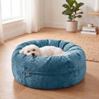 24 Inch Elevated Bolster Dog Bed - Plush Fur