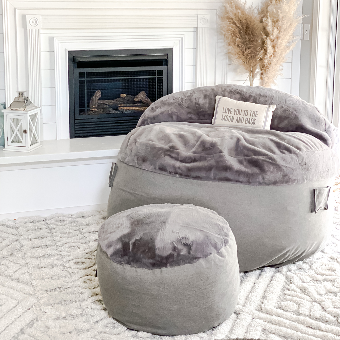 Pouf Footstool - NEST Bunny Fur