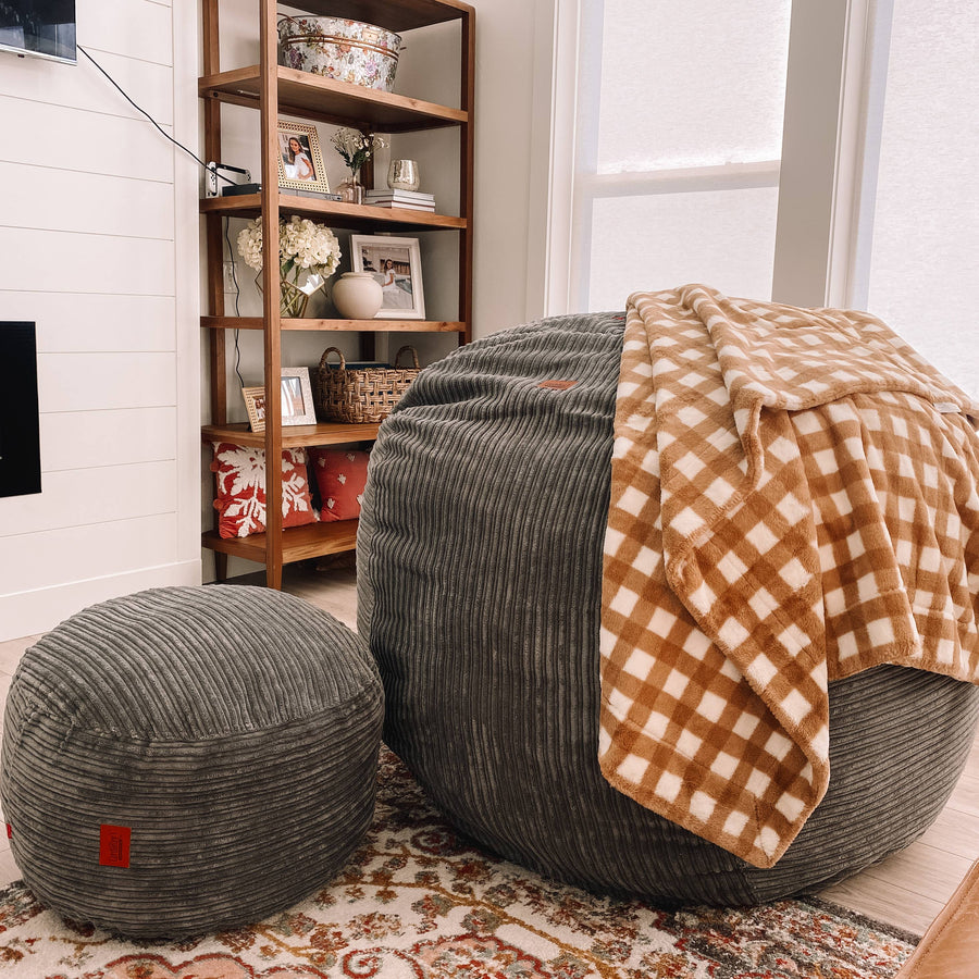 Pouf Footstool - Terry Corduroy