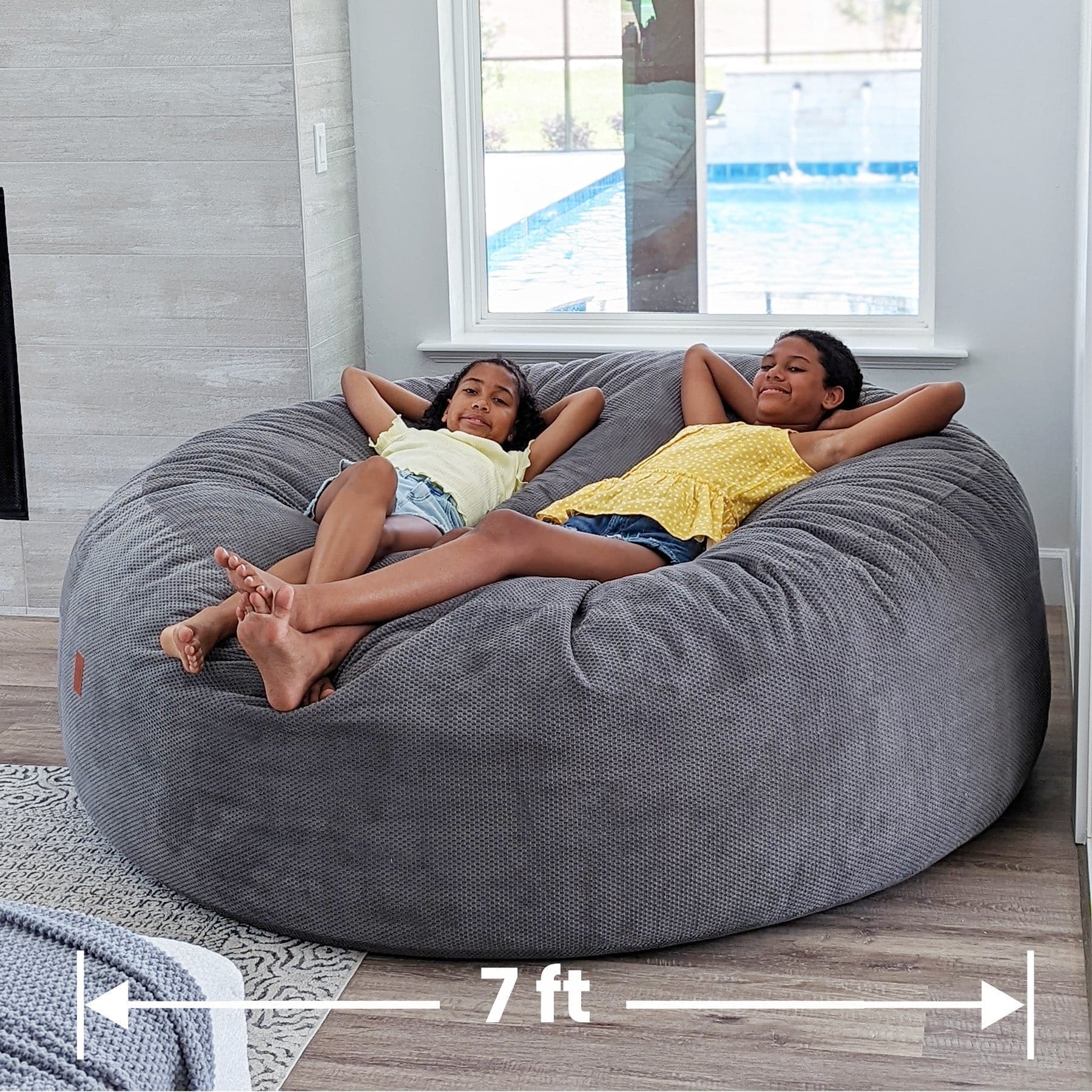 7ft Giant Bean Bag Chair Sofa Bed Pouf Cover No Stuffed Filler Big