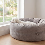 24 Inch Elevated Bolster Dog Bed - Plush Fur